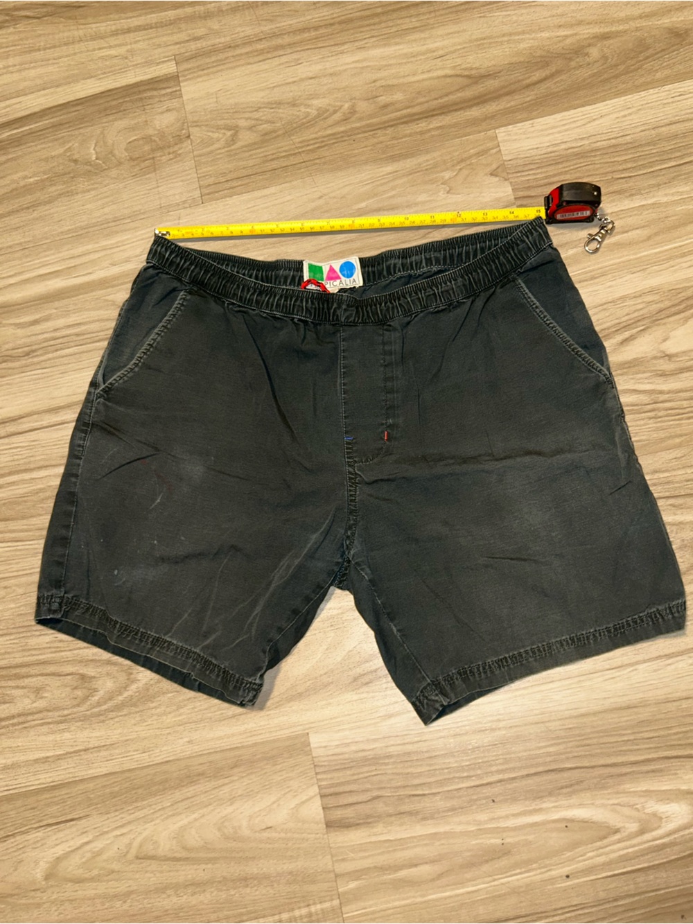 Vintage Criticalia Faded Black Canvas Skater Shorts Geometric Tag Men's M/L